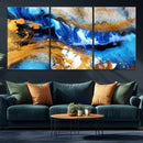 Blue Orange Marble Fluid Effect Canvas Wall Art Print by MyGreatCanvas | Canvas Wall Art Prints | Photo Prints & Wall Decor