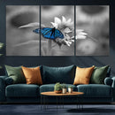 Blue Butterfly Black and White Canvas Wall Art by MyGreatCanvas | Canvas Wall Art Prints | Photo Prints & Wall Decor
