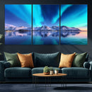 Northern Lights above Mountain Wall Art, Northern Lights
