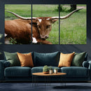 Longhorn Cow Animal Wall Art Canvas Print by MyGreatCanvas | Canvas Wall Art Prints | Photo Prints & Wall Decor
