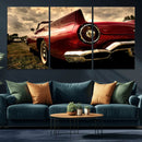 Red Classic Car Wall Art Canvas Print