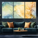 Green and Yellow Marble Fluid Effect Wall Art, Green and