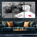 Poker Game Cards Wall Art Canvas, Multi Panel Wall Art