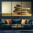 Fluvial Zen Stones Canvas Wall Art Print