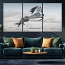 Prancing Horse Desert Large Wall Art Canvas Print – Majestic