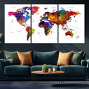 World Map Canvas Print – Detailed Map of the World Wall Art