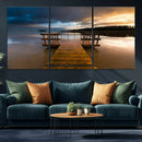 Serene Lake Pier at Sunset Canvas Print | Landscape Canvas