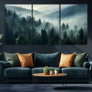 Captivating Misty Forest Wall Art Premium Canvas Print a
