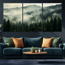 Captivating Misty Forest Wall Art Premium Canvas Print a