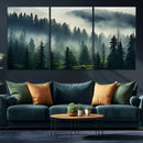Captivating Misty Forest Wall Art Premium Canvas Print a
