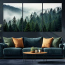 Captivating Misty Forest Wall Art Premium Canvas Print,