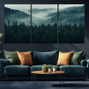Captivating Misty Forest Wall Art Premium Canvas Print,