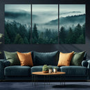 Captivating Misty Foggy Forest Wall Art Premium Canvas Print