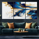 Gold Marble Art - Abstract Geode Gold And Blue Marble Shape