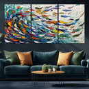 Modern Abstract Fish Shoal Wall Art Canvas Print, Colorful by MyGreatCanvas | Canvas Wall Art Prints | Photo Prints & Wall Decor