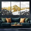 Gold Abstract Mountains Wall Art Print on Canvas, Nature