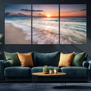 Sunset Beach Wall Art – Soothing Coastal Landscape, Ready to