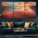 Sunset Beach Wall Art | Ocean Canvas Print | Coastal Wall