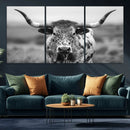 Texas Cow Longhorn Wall Art Canvas Print for Farm House Wall by MyGreatCanvas | Canvas Wall Art Prints | Photo Prints & Wall Decor