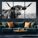 Texas Highland Cow Longhorn Canvas Print - Rustic Farmhouse by MyGreatCanvas | Canvas Wall Art Prints | Photo Prints & Wall Decor