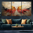 Abstract Angel Wings Canvas Wall Art – Framed and Ready to