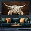 Highland Cow Wall Art Canvas Print, Rustic Farmhouse Decor, by MyGreatCanvas | Canvas Wall Art Prints | Photo Prints & Wall Decor