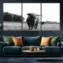 Black and White Highland Cow Wall Art Canvas Print | Rustic by MyGreatCanvas | Canvas Wall Art Prints | Photo Prints & Wall Decor