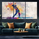 Watercolor Golf Swing Wall Art Canvas Print | Vibrant