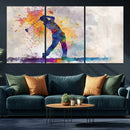 Watercolor Golf Swing Wall Art Canvas Print | Vibrant