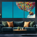 Carl Fredricksen, Up Movie Wall Art, Colorful Balloon House