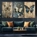 Butterfly Wall Art Trio | Vintage Butterfly Canvas Print | by MyGreatCanvas | Canvas Wall Art Prints | Photo Prints & Wall Decor