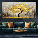 Golden Tree Canvas Print | Abstract Wall Art for Modern
