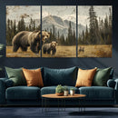 Rustic Grizzly 399 Bear Family Wall Art Canvas Print by MyGreatCanvas | Canvas Wall Art Prints | Photo Prints & Wall Decor