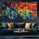 Vibrant Abstract Leaf Wall Art Canvas Print | Bold Colorful