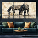Chinese Style Abstract Black Horses Wall Art Canvas Print - by MyGreatCanvas | Canvas Wall Art Prints | Photo Prints & Wall Decor