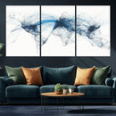 Flight Route Map Wall Art Canvas Print, Abstract Air Traffic