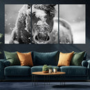 Black and White Horse Winter Wall Art | Ready to Hang and