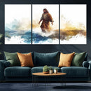 Watercolor Jesus Walking Wall Art Print, Jesus Water Canvas