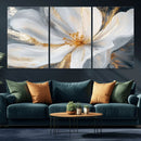 White and Gold Floral Canvas Wall Art - Framed and Ready to by MyGreatCanvas | Canvas Wall Art Prints | Photo Prints & Wall Decor