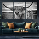 Scottish Highland Cow Wall Art Canvas Print | Ready to Hang