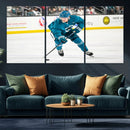 San Jose Sharks Ice Hockey Player Wall Art Canvas Print