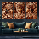 Indian Woman Statue Wall Art Canvas Print