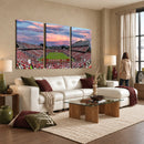 Carter-Finley Stadium Art Sunset Game Triple Canvas Wall Art