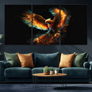 Fiery Phoenix Canvas Print | Ready to Hang Wall Art | Bold