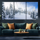 Winter Ski Lift Wall Art Print - Landscape Wall Art | Snowy