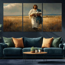 Jesus Shepherd Wall Art | Ready to Hang Triptych Canvas of