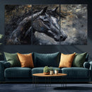 Large Abstract Horse Wall Art Canvas Print | Farmhouse Wall