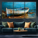 Vintage Boat on Tranquil Waters | Coastal Wall Art for