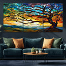 Vibrant Mosaic Tree of Life Wall Art | Stained Glass Style