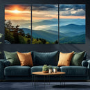 Sunrise Over Mountain Range Wall Art Canvas Print, Farmhouse